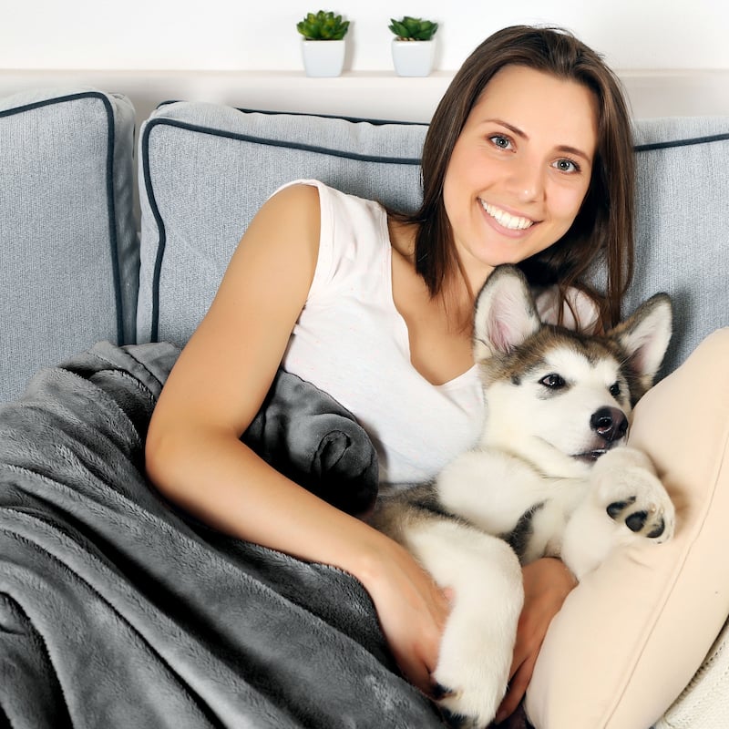 Waterproof Pet Blanket 60inx50in Plush Throw Protects Furniture by Petmaker
