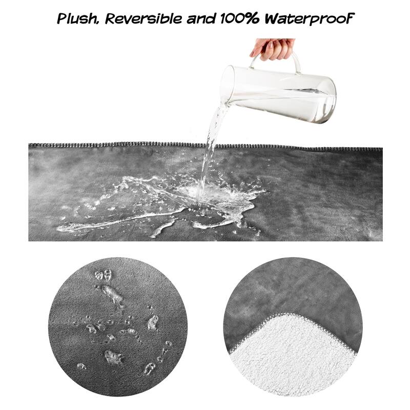 Waterproof Pet Blanket 60inx50in Plush Throw Protects Furniture by Petmaker