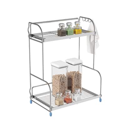 2 Tiered Countertop Storage Shelves with 3 Side Hook by Lavish Home