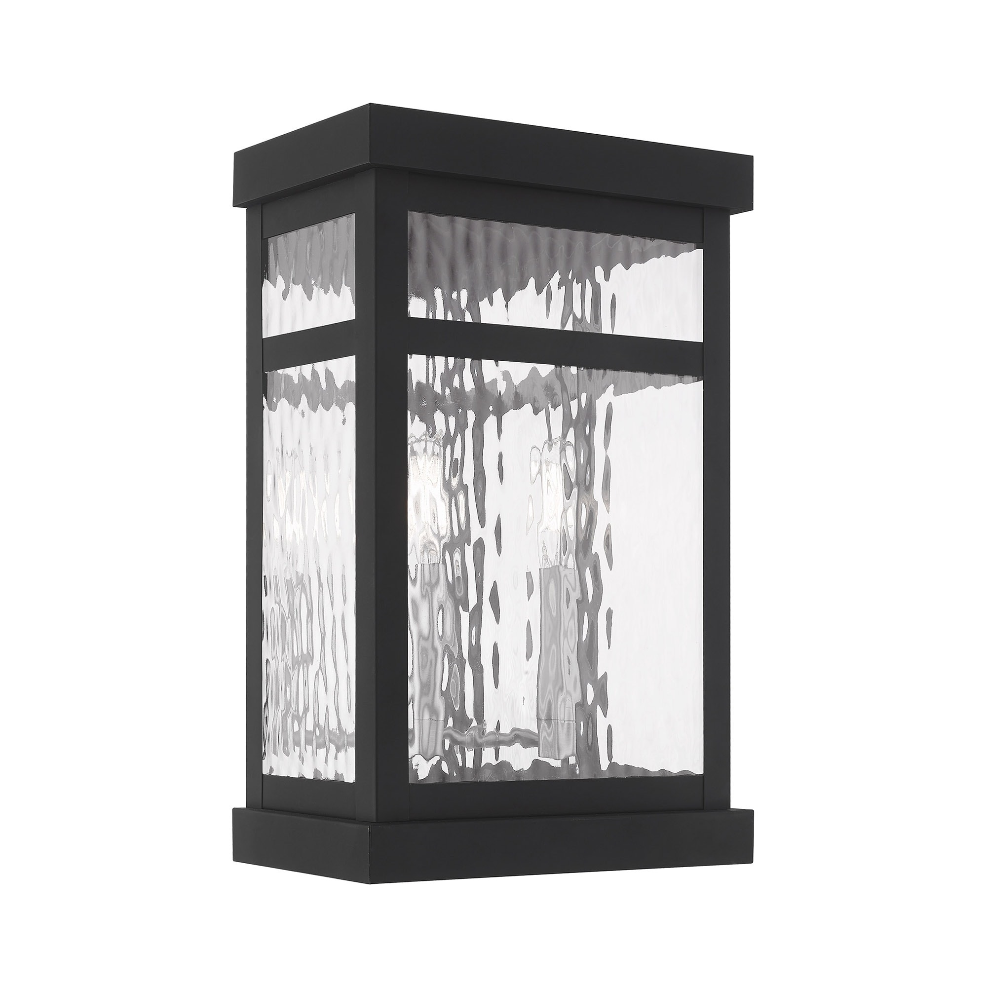 Livex Lighting Hopewell 2-Light Black Outdoor Wall Lantern ...