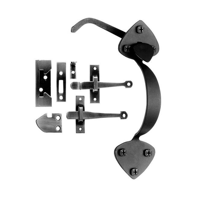 Acorn Matte Black Forged Iron Rim Latch