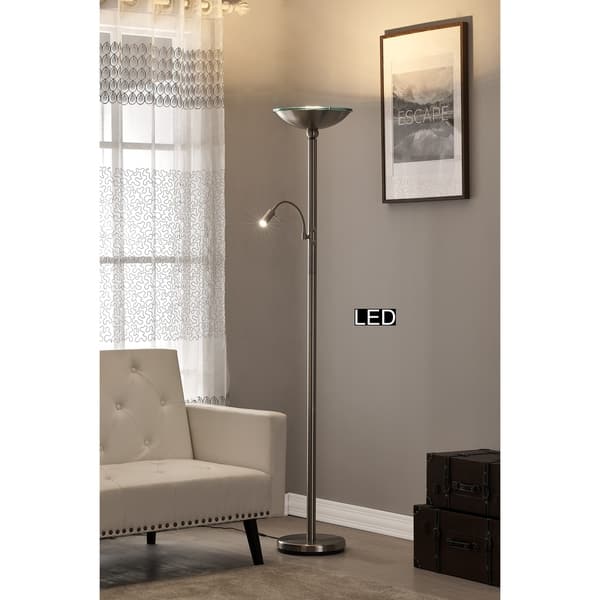 Artiva Saturn Ii Led Torchiere Floor Lamp With Dimmer 71 Brushed Steel 26042631 Led Torchiere Floor Lamp With Dimmer