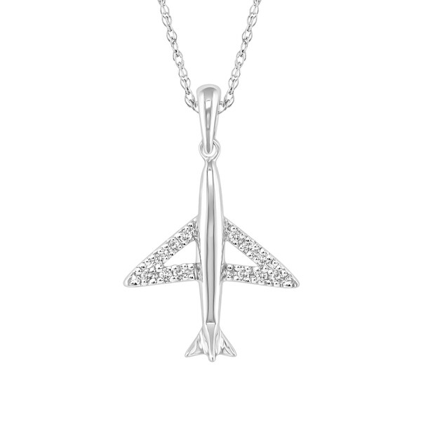 diamond airplane pendant