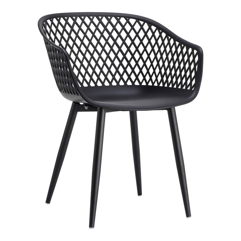 Aurelle Home Piola Waterproof Modern Outdoor Chairs (Set of 2) - 23 x 24 x 32 - Black