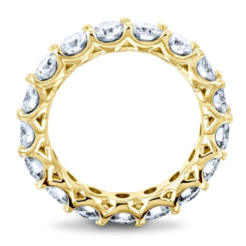 Kobelli 2.88 Carats Solid 14k Gold Round Moissanite Eternity Band Wedding Ring (Sizes 6.5 to 7.5)