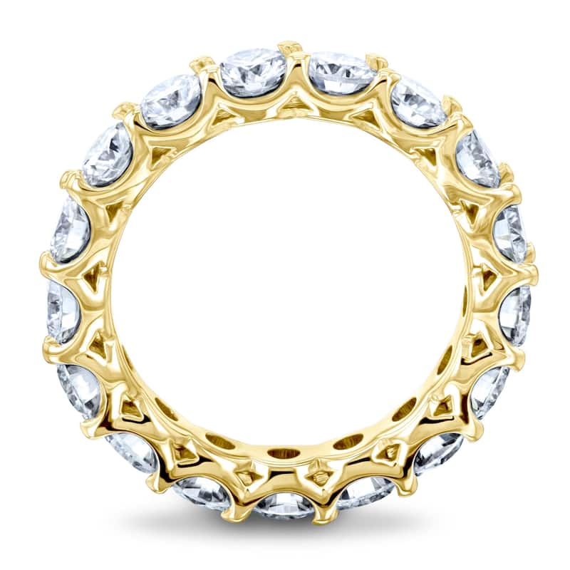 Annello by Kobelli 14k Gold 3 1/5ct.tw Round Moissanite Prong Set Eternity Ring Wedding Band