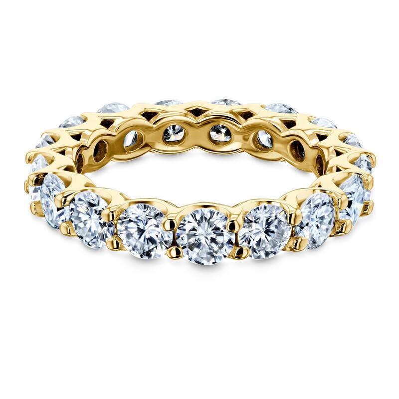 Annello by Kobelli 14k Gold 2-3/5ct.tw Round Moissanite Prong Set Eternity Ring Wedding Band