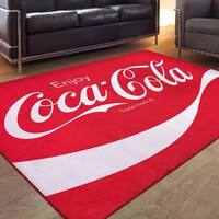 Coca-Cola Enjoy Logo Red Non-Slip Indoor Outdoor Area Rug Carpet