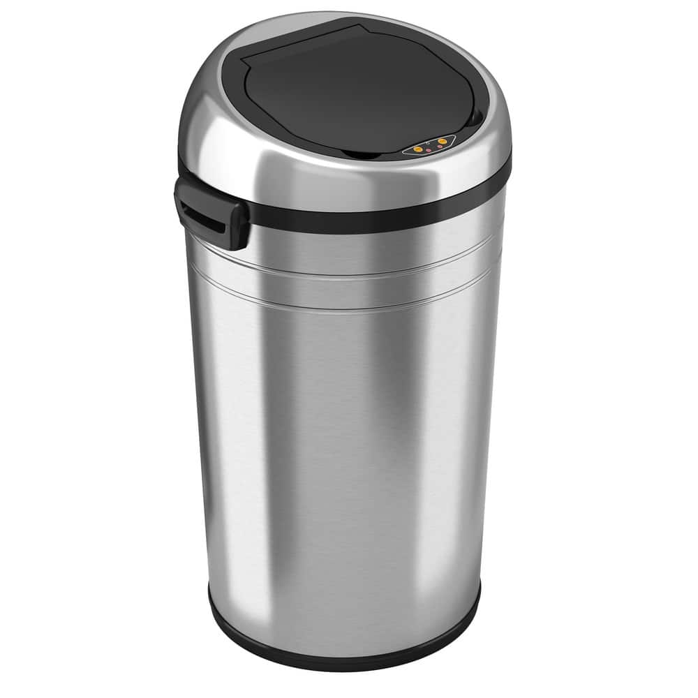 iTouchless 23 Gal Large Stainless Steel Sensor Trash Can with Wheels