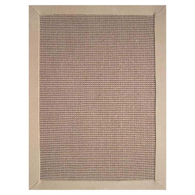 Hand woven Sisal Beige Border Rug (8 X 10)