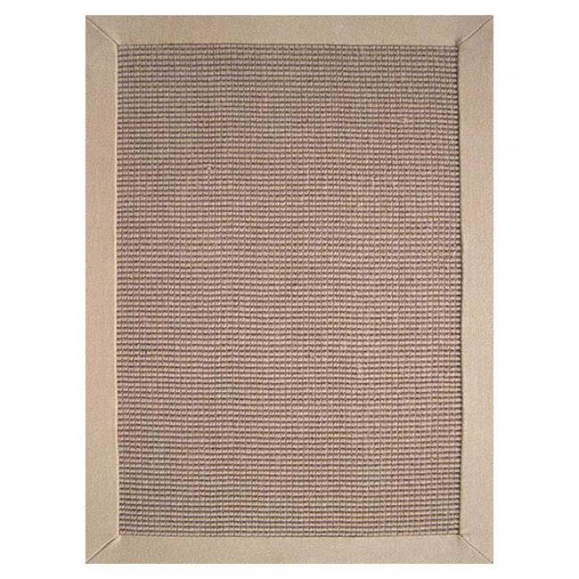 Hand-woven Sisal Beige Border Rug (8' x 10') - 8' x10'