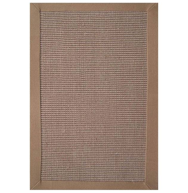 Hand-woven Sisal Khaki Border Rug (8' x 10') - 8' x 10'