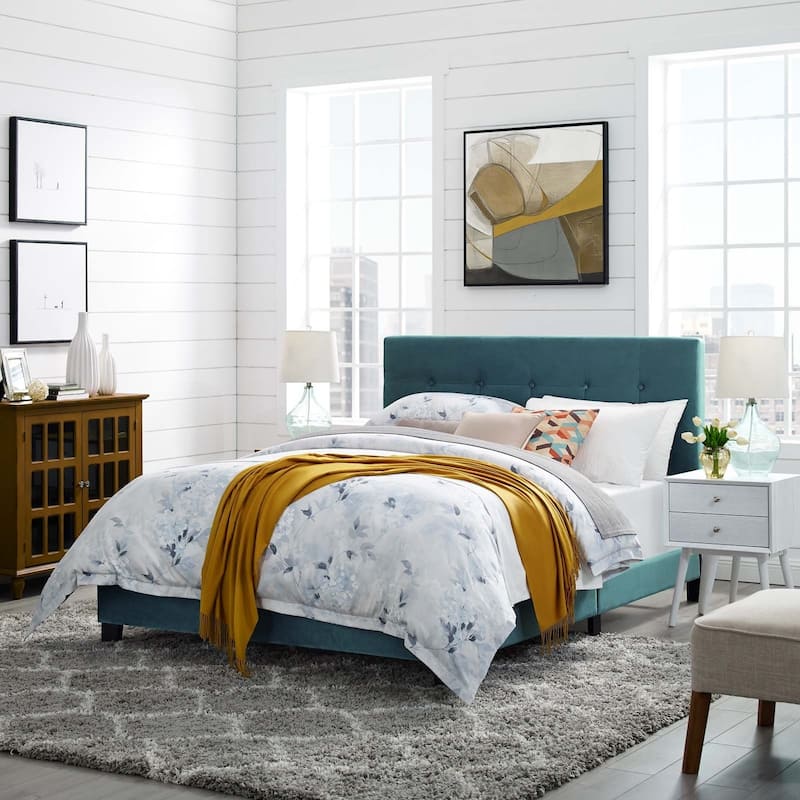 Copper Grove Belimanastir King Upholstered Velvet Bed