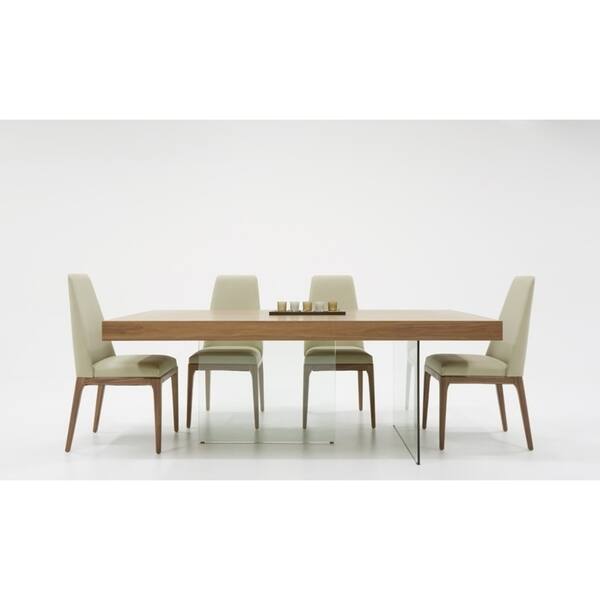 Modrest Encino Modern Walnut & Glass Dining Table - Bed Bath & Beyond ...