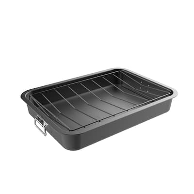 Roasting Pan with Angled Rack Nonstick Oven Roaster by Classic Cuisine