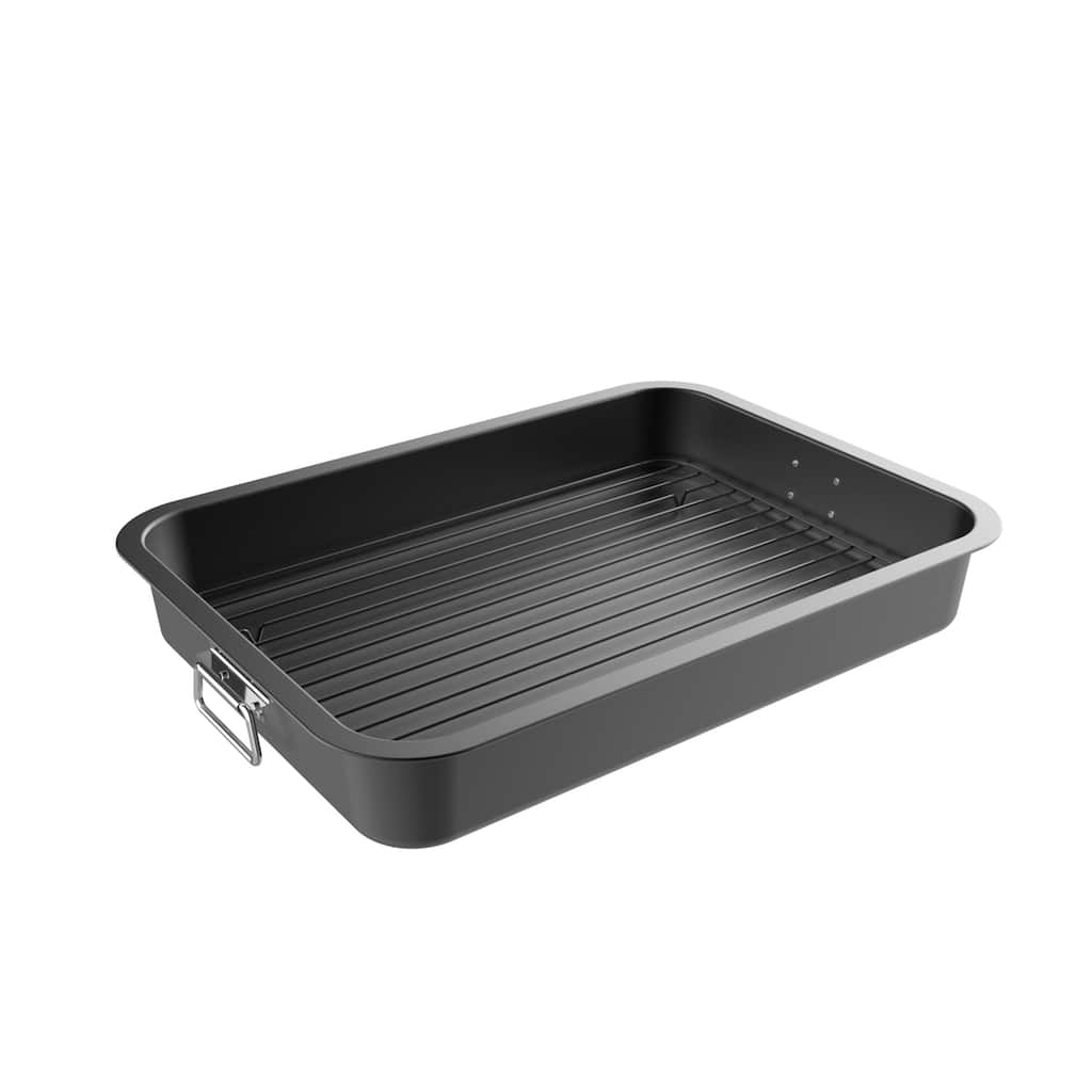 Roasting Pan with Flat Rack Nonstick Oven Roaster by Classic Cuisine
