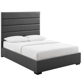 Modway Genevieve Queen Upholstered Fabric Platform Bed (Grey)