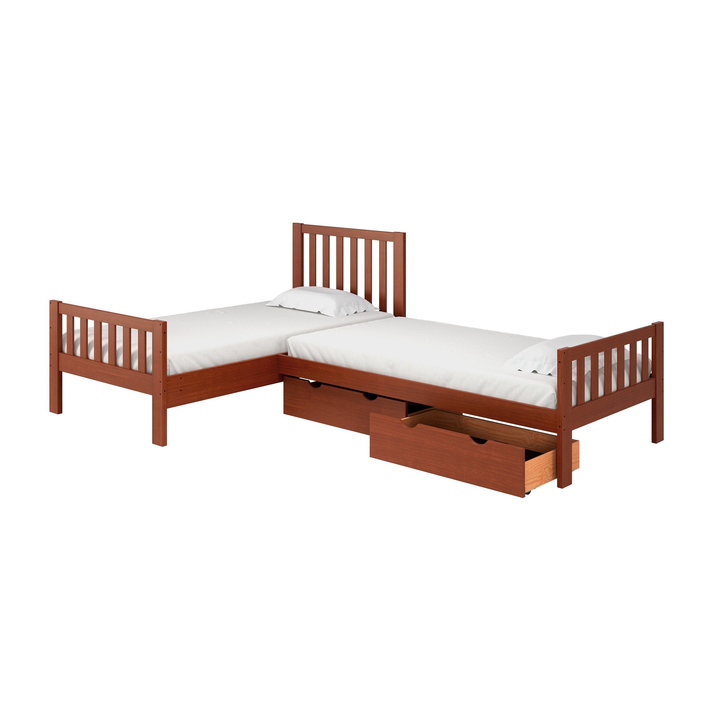 Shop Aurora Wood Twin Corner Bed On Sale Overstock 26050451