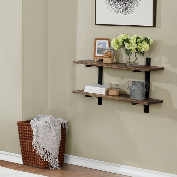 Carbon Loft Lawrence Metal and Solid Wood Wall Shelf - Bed Bath ...