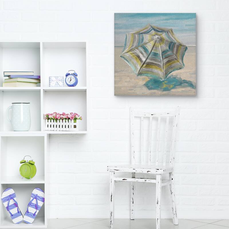 Fine Art canvas Perfect Shade Beach Umbrella By Studio Arts Canvas Art Print