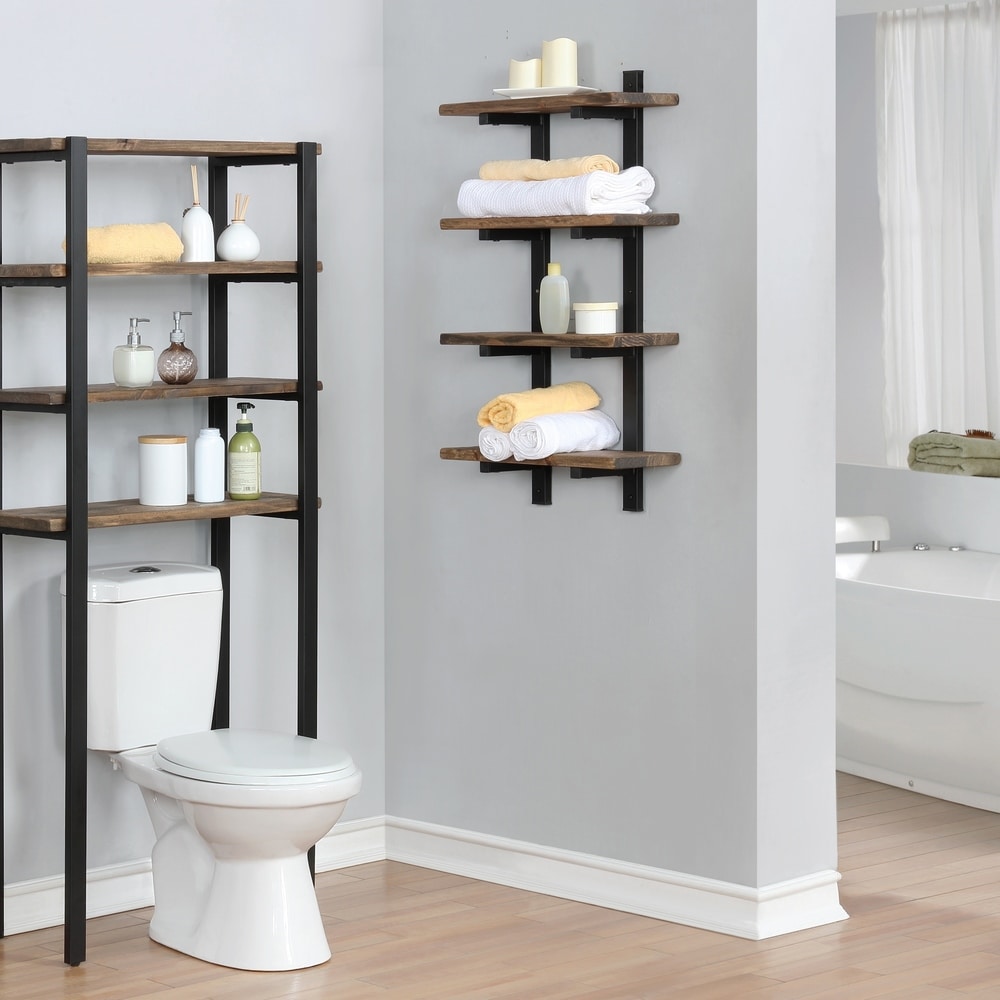 1pc Bathroom Storage Rack, Freestanding Toilet Shelving Unit With No  Drilling, Over-the-toilet Space Saver Organizer For Washroom, Restroom