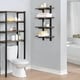 preview thumbnail 1 of 5, Carbon Loft Lawrence Metal and Solid Wood Bath Natural 36-inch Wall Shelf
