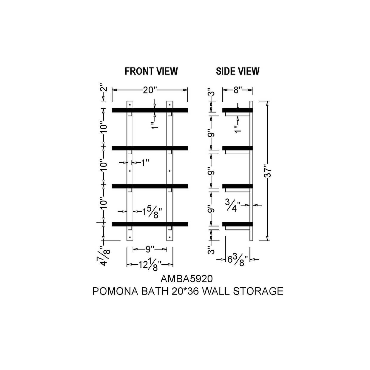 Lavex 5 x 36 Stainless Steel Restroom Wall Mount Shelf