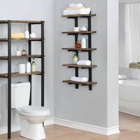 Carbon Loft Kenyon Metal and Solid Wood Bath 48-inch Wall Shelf