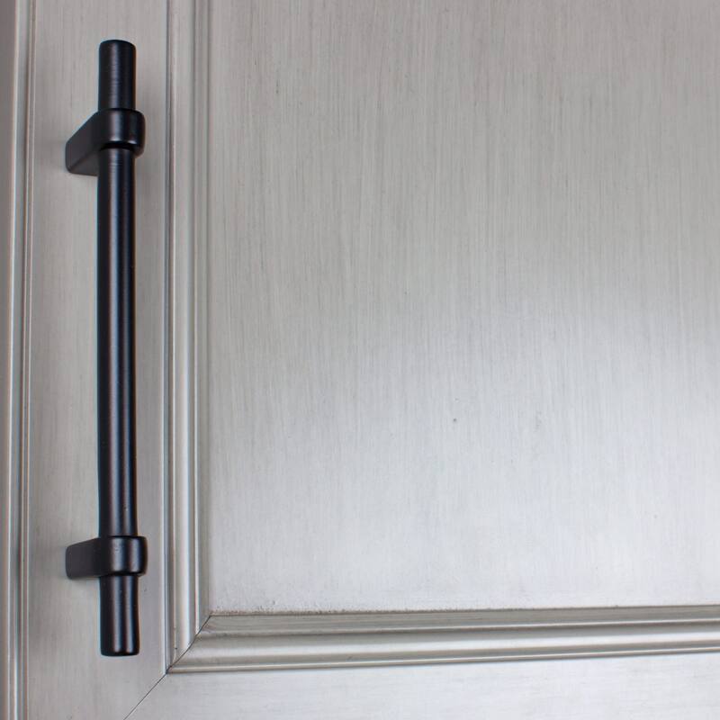 GlideRite 4.25-inch CC Matte Black Euro T-bar Cabinet Handle Bar Pulls (Pack of 10)