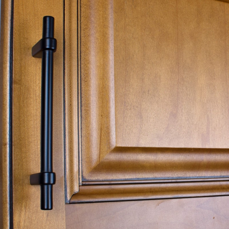 GlideRite 4.25-inch CC Matte Black Euro T-bar Cabinet Handle Bar Pulls (Pack of 10)