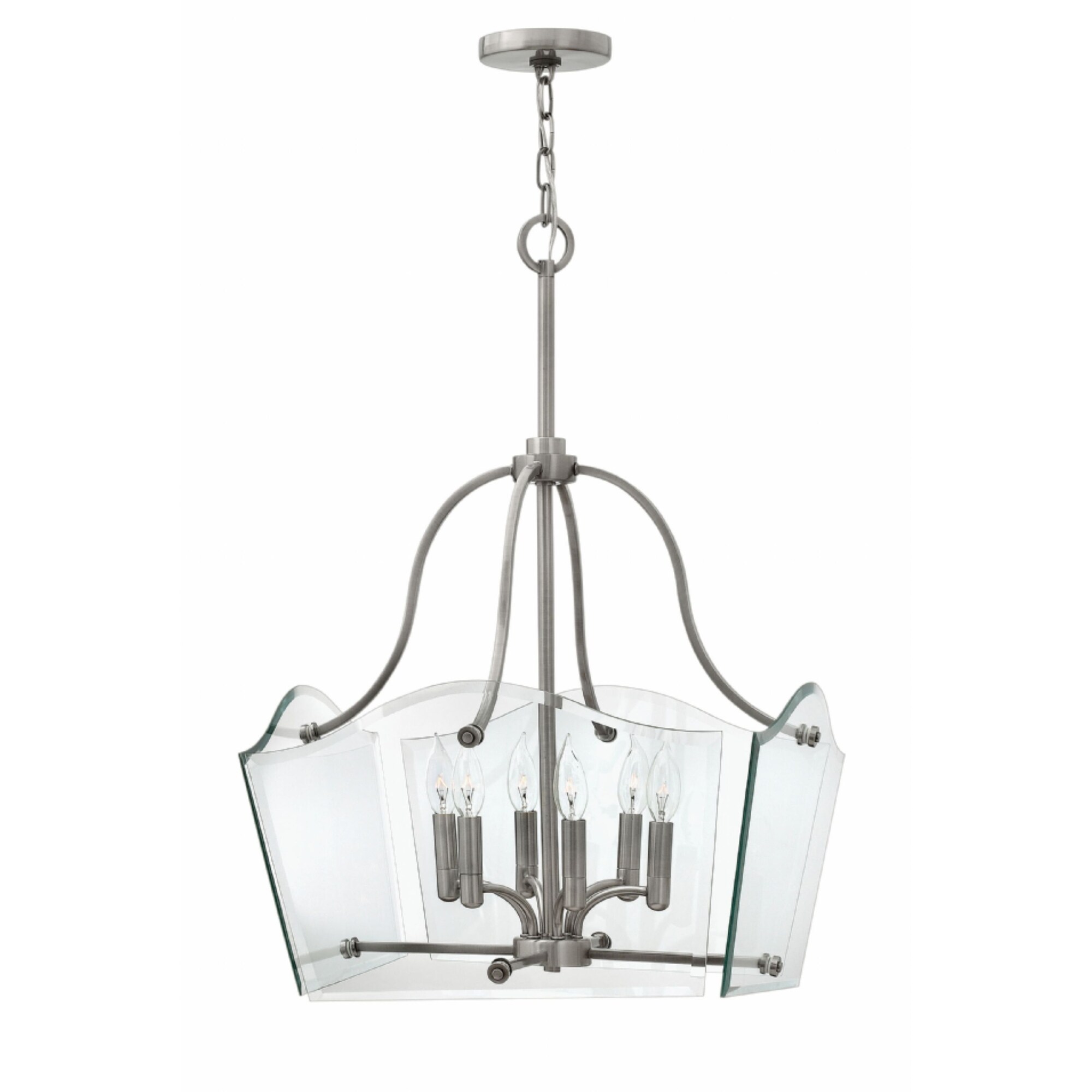 Hinkley Wingate 6-Light Chandelier in Polished Antique Nickel - Chandeliers For Bedrooms by Overstock.com