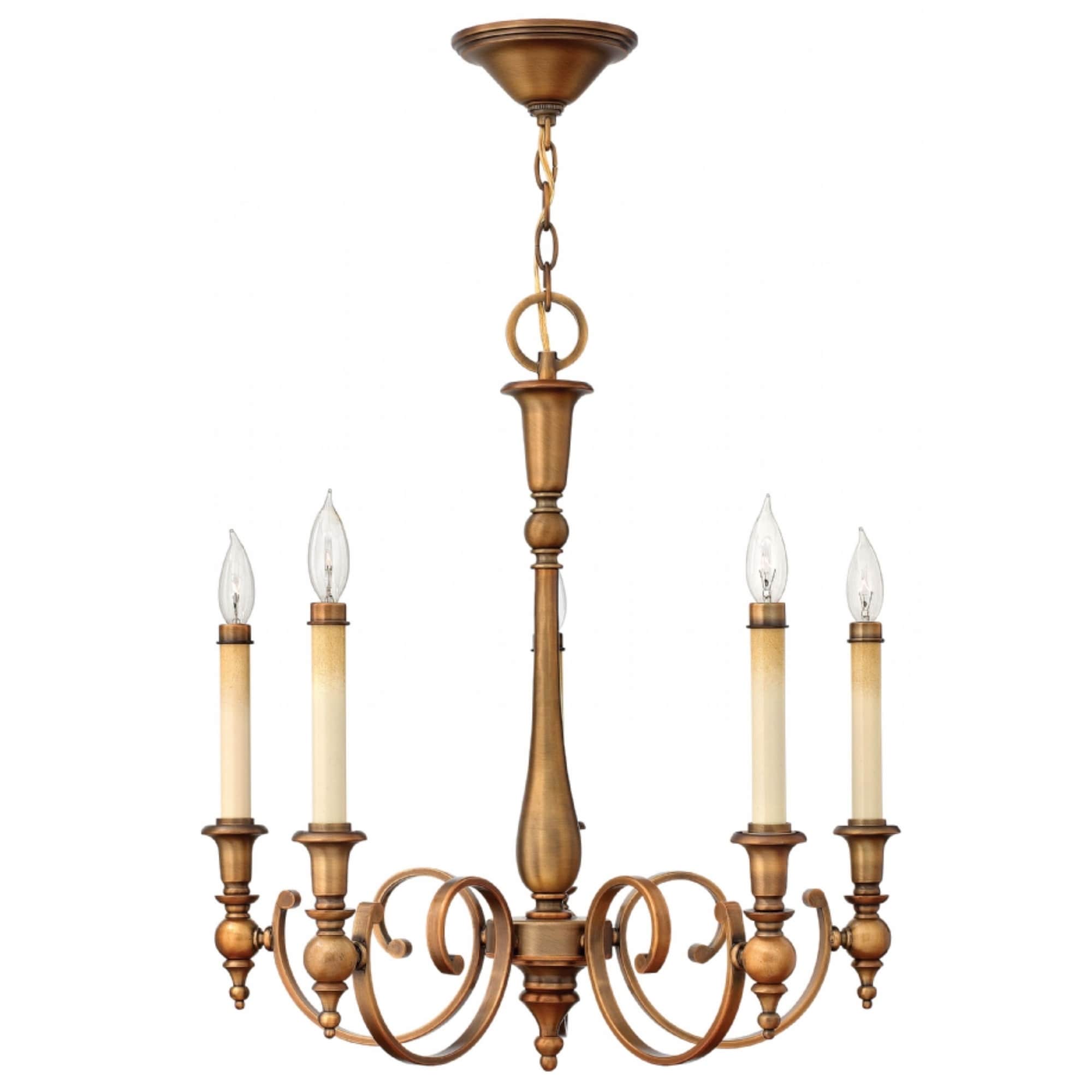 Hinkley Yorktown 5-Light Chandelier in Brushed Bronze - Chandeliers For Bedrooms by Overstock.com