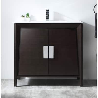 36" Larvotto Ebony Contemporary Bathroom Sink Vanity