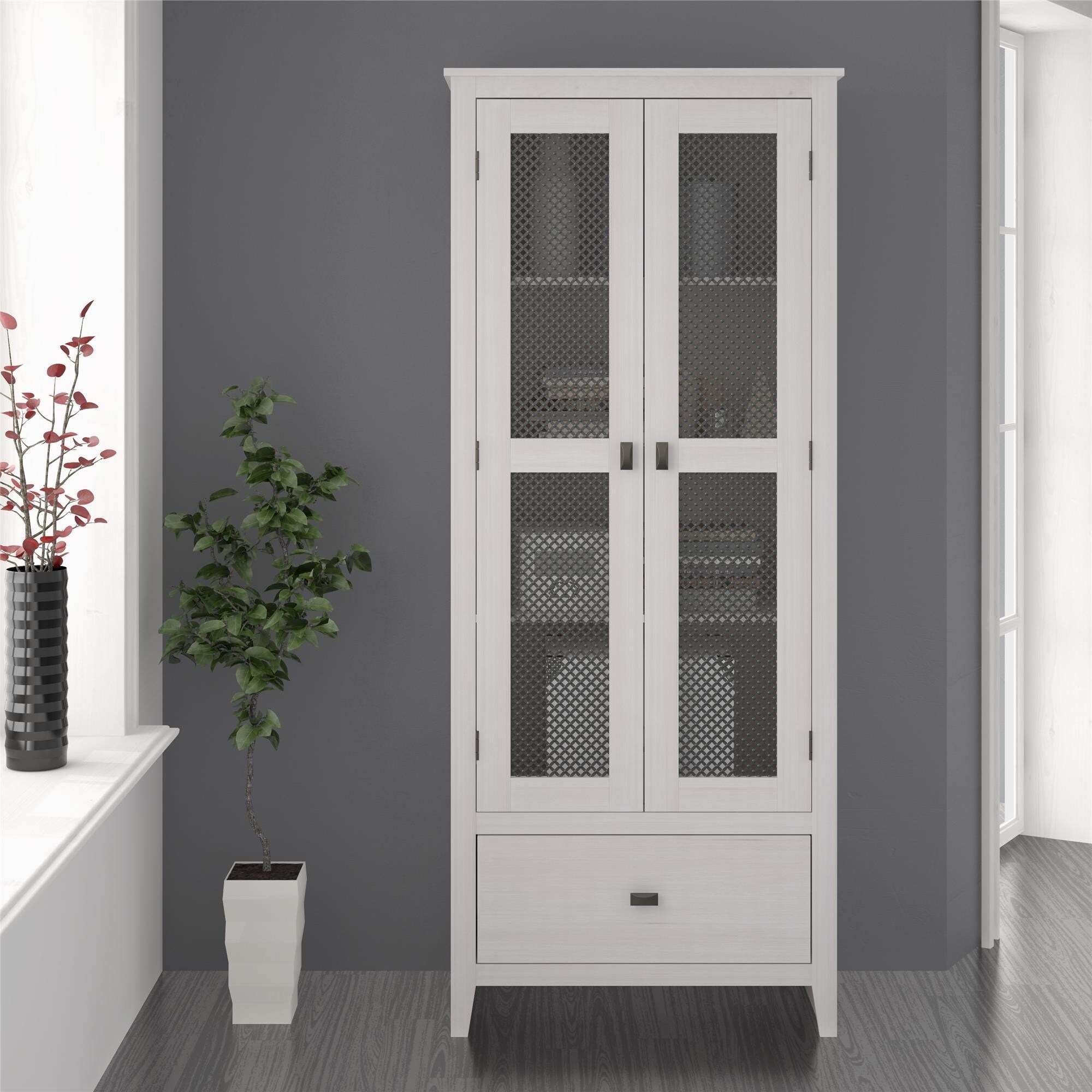 Shop Avenue Greene Tamarisk 30 Inch Wide Storage Cabinet With Mesh