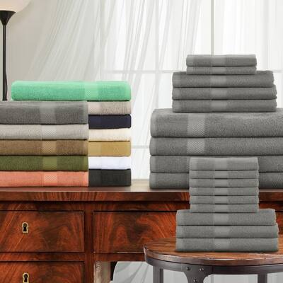 Eco-Friendly Dyed 18-Piece Cotton Towel Set