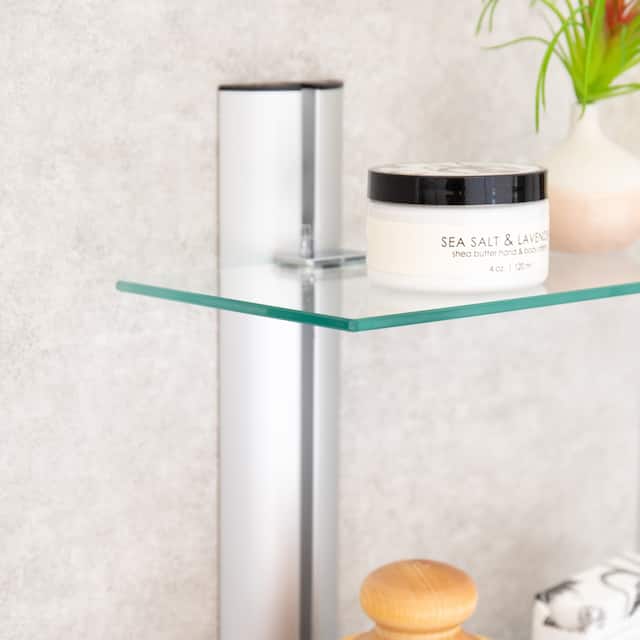 Danya B. Wall-mounted Glass Bathroom Shelving Unit