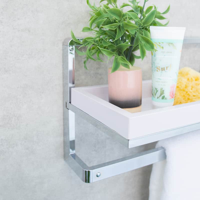 Danya B. Wall Mount Towel Rack and Shelf