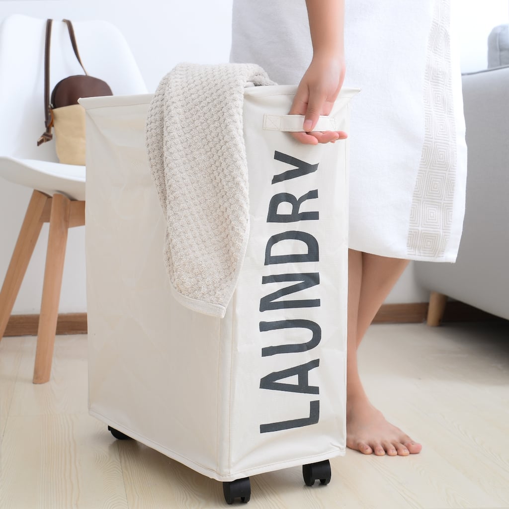 Danya B. Collapsible Folding Laundry Hamper on Whe
