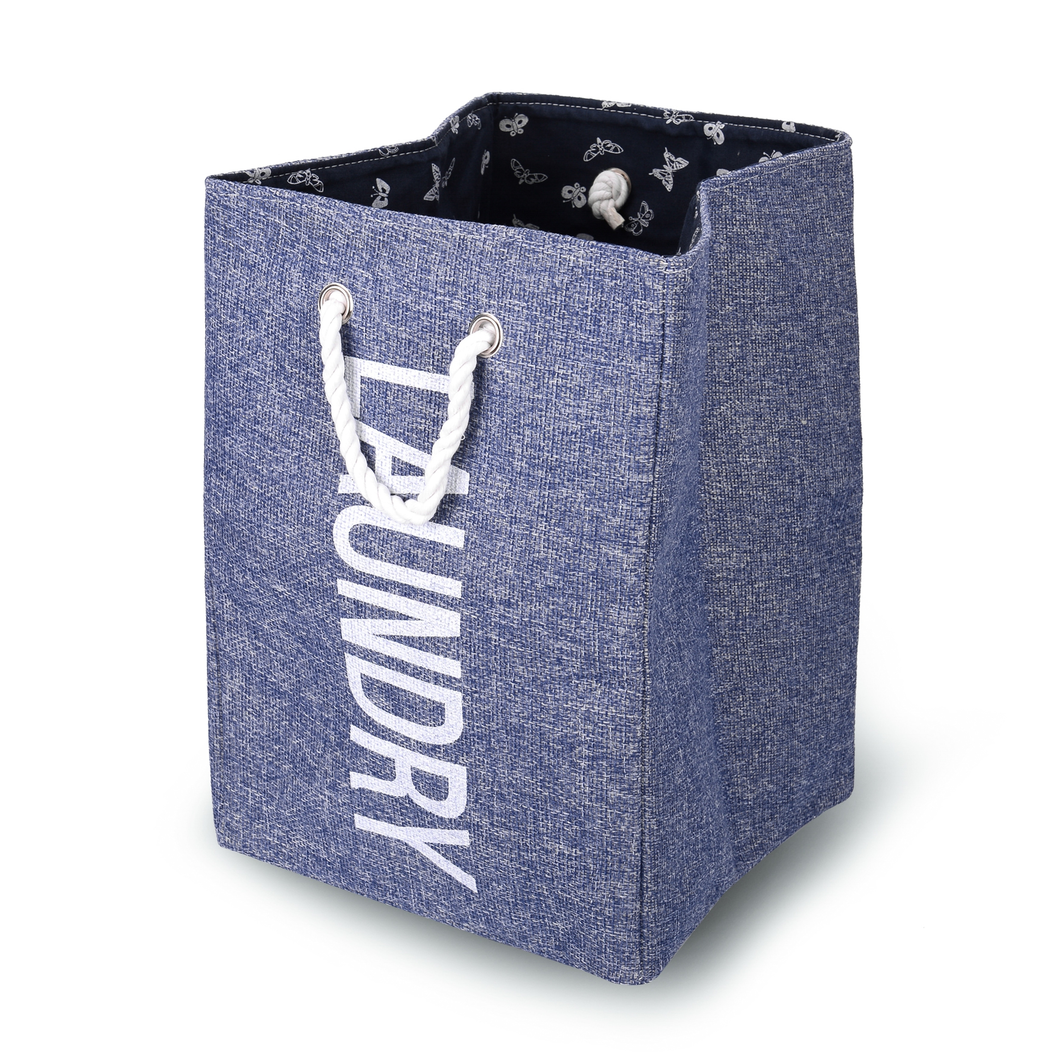 Danya B Nautical Beach Large Laundry Hamper With Rope Handles Blue Danya B Nautical Beach Large Laundry Hamper With Rope Handles Blue