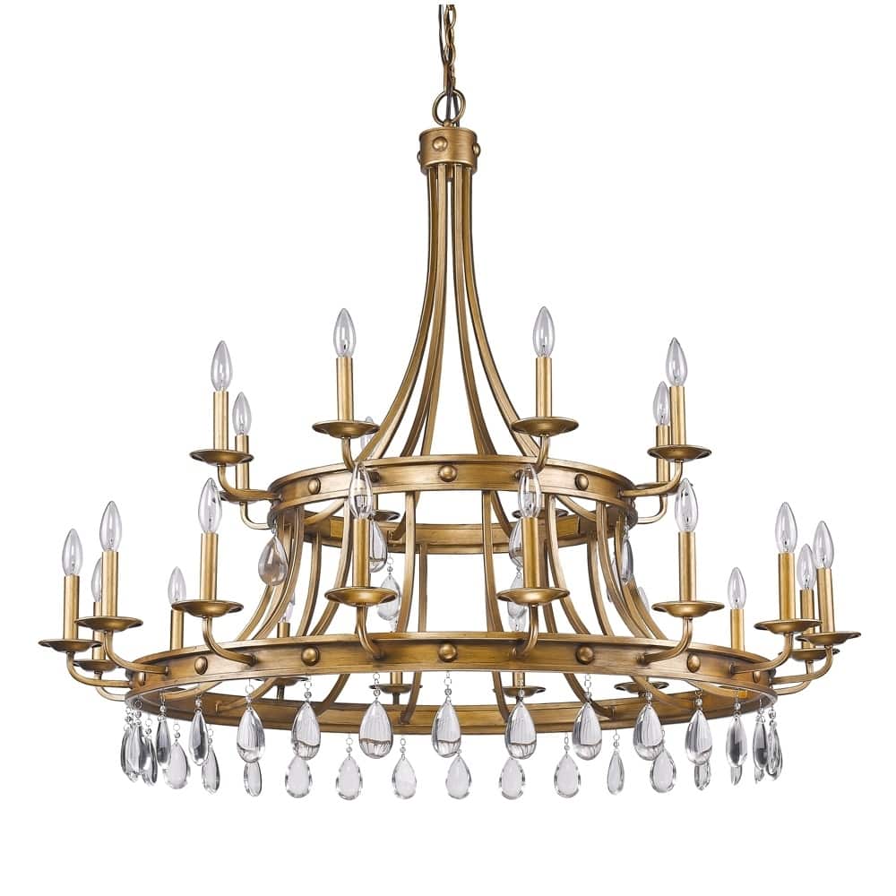 24-light Antique Gold Chandelier