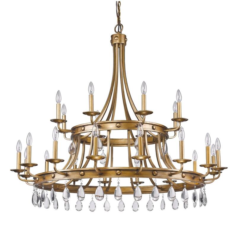 24-light Antique Gold Chandelier