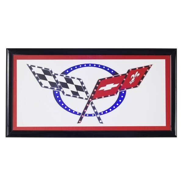 Shop American Art Decor Chevy Corvette Framed Light Up Led Sign