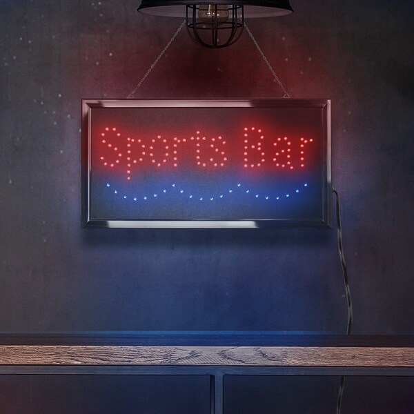 bar wall decor with lights