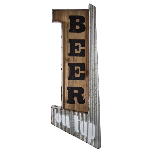 J Marquee Sign Wall Decor Garage Office Wood Galvanized Metal Letter