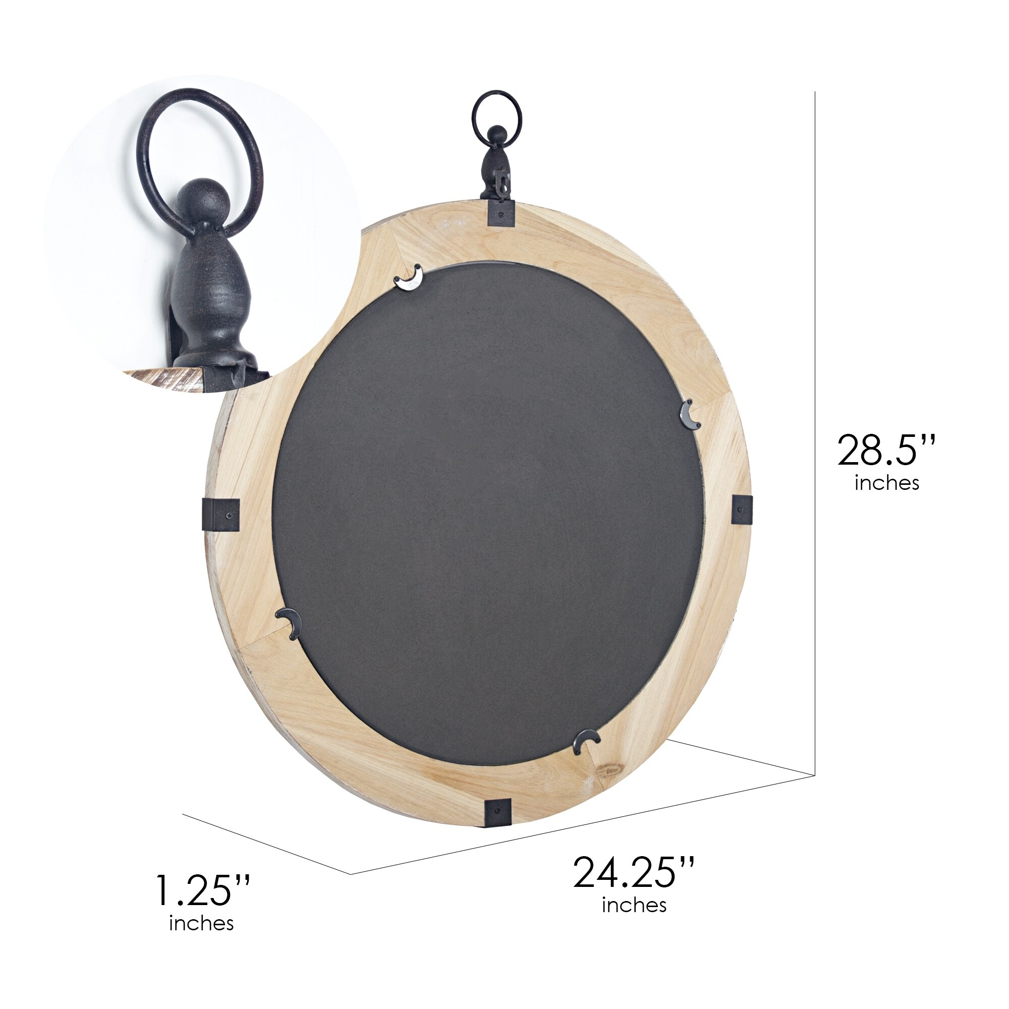 American Art Decor Wood And Metal Porthole Mirror Brown A Overstock 26051871