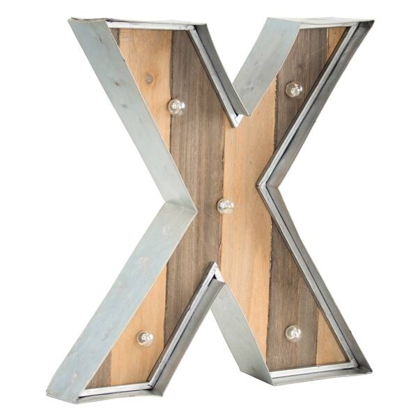 Shop Discontinued American Art Decor Marquee Letter X Wood Metal Light Up Led Sign Overstock 26051892