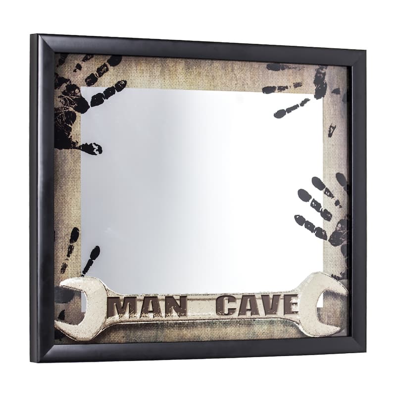 American Art Decor Man Cave Printed Framed Mirror - Brown - A - Brown - A