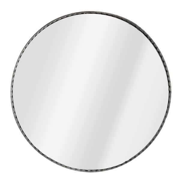 Shop American Art Decor Galvanized Metal Round Mirror 22 Grey