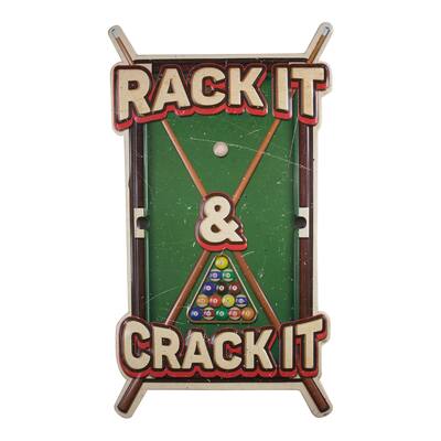 American Art Decor Rack it Crack it Embossed Metal Wall Decor Sign