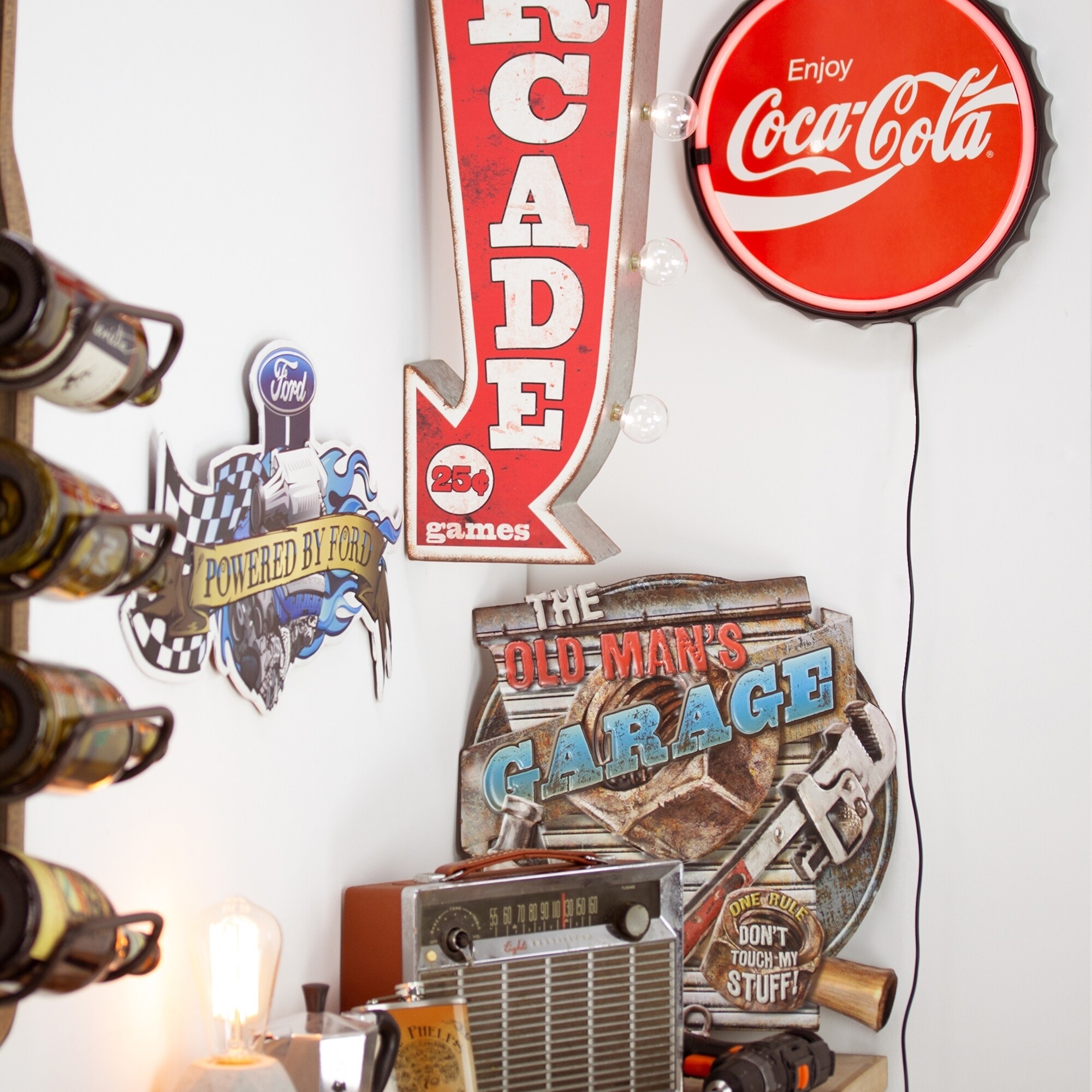 American Art Decor Powered by Ford Vintage Embossed Metal Wall Decor -  Overstock - 26051919